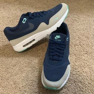 Nike Air Max 1- Navy Blue, Aqua, and Khaki- Size 11